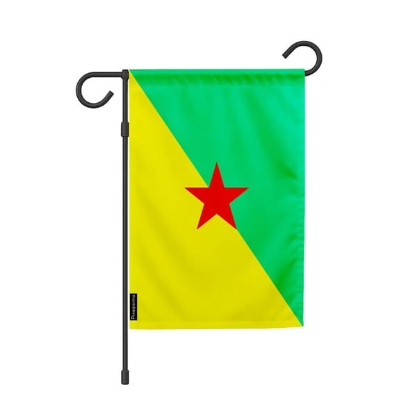 Guyana Trädgårdsflagga – 32 x 47,5 cm – Motståndskraftig Polyester – Horisontellt Format – Utomhus – Pixelforma