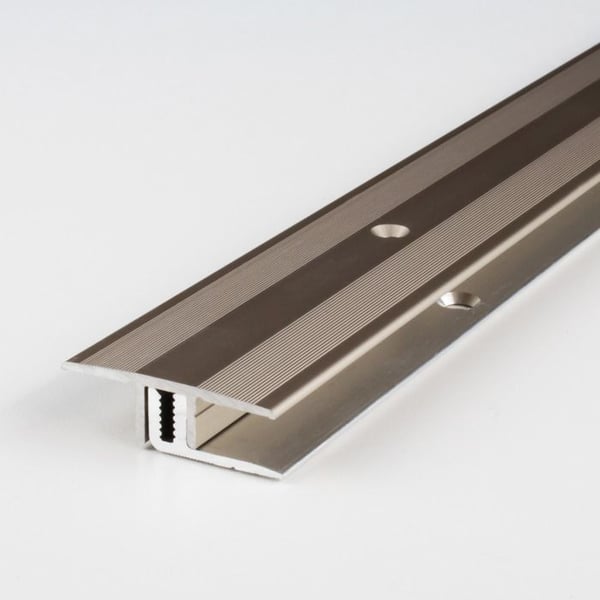 Tröskelstänger Alu anodiserat Ljusbrons L 33 mm H 7 - 15 mm Lång 1000mm Genomgående