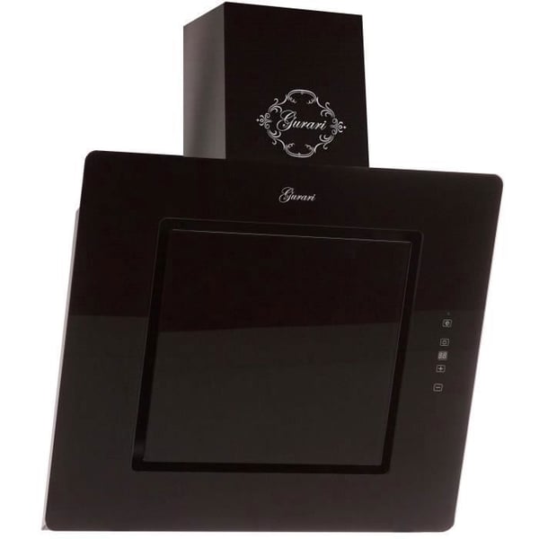 Gurari Vinklad väggmonterad köksfläkt 60 cm svart glas GCH S 155 BL 6 Köksfläkt • 1000 m³/h • Touch Control + Fjärrkontroll • Klass A