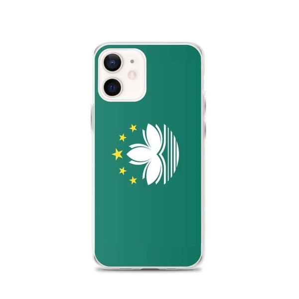 Mobilskal – Macaus flagga – Kompatibel med iPhone 12 – Mjuk fodral – Slitstark och stöttålig – Silikon – Pixelforma