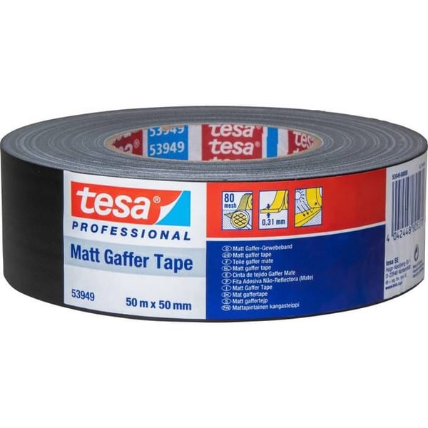 Gaffertape tesa® 53949-00000-02 svart (L x b) 50 m x 50 mm gummi 1 st(s)