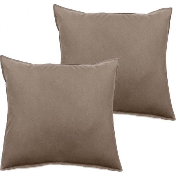Sats av 2 örngott Palace 100% bomull tvättat och färgat 63 trådar/cm² Vent du sud - Palace Tabac - Sats av 2 örngott 65 x 65 cm