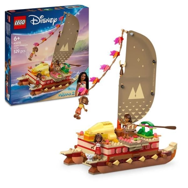LEGO Disney 43270 Vaiana Äventyrsbåt - Byggset för barn 6 år