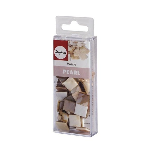 Pärlemorsk mosaik, 12x12 mm, box ca. 52 st / 40 g