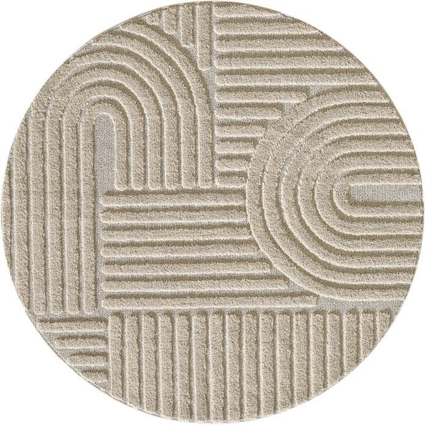 Matta - MELIS HOME - Skandinavisk bohem - 80X80 cm - Beige - Jutebaksida