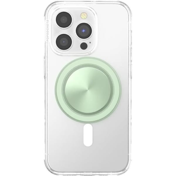 PopSockets PopGrip Round för MagSafe - Adapterring för MagSafe ingår - Aluminium Honeydew