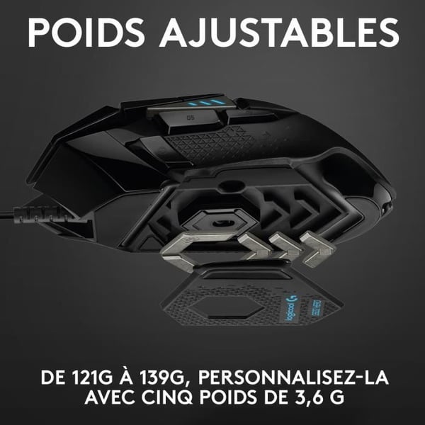 Spelmus - Kabelansluten - Logitech G - G502 Hero - Svart