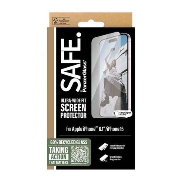 Glas för iPhone 16 Ultra-Wide Fit Anti-skrapa och stötsäkert Panzer Glas Transparent