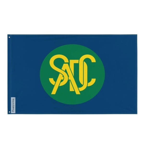 Sydafrikas utvecklingsgemenskap flagga – 60 x 90 cm – Polyester – Järnglitter – Hållbar