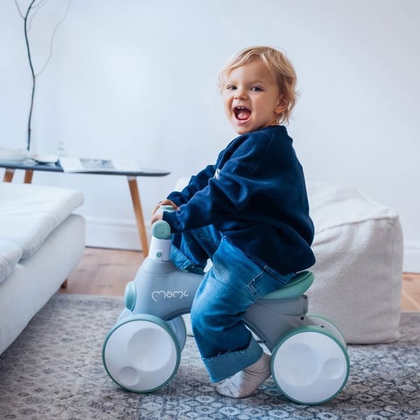 MoMi TOBIS – Draisienne Bebis utan Pedaler – Bubblor, LED-ljus, Fjärrkontroll – Justerbart Styre – Rosa