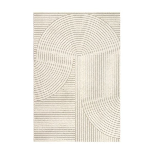 Inomhusmatta - MELIS HOME - Skulpterade geometriska mönster - 80x300 cm - Beige - Oeko-Tex certifierad