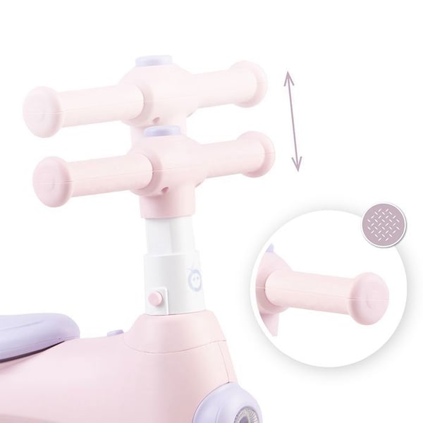 MoMi TOBIS – Draisienne Bebis utan Pedaler – Bubblor, LED-ljus, Fjärrkontroll – Justerbart Styre – Rosa