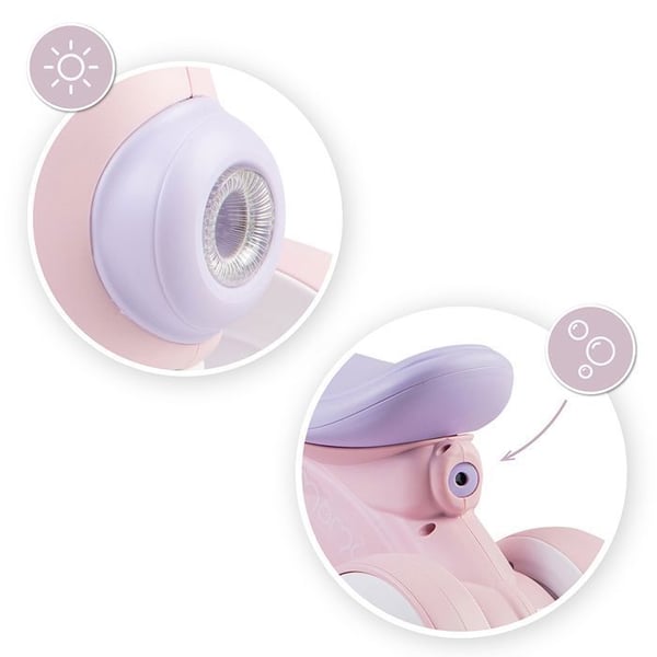 MoMi TOBIS – Draisienne Bebis utan Pedaler – Bubblor, LED-ljus, Fjärrkontroll – Justerbart Styre – Rosa