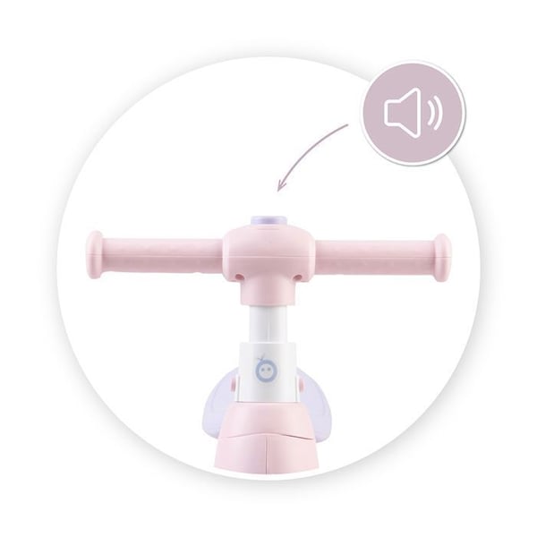 MoMi TOBIS – Draisienne Bebis utan Pedaler – Bubblor, LED-ljus, Fjärrkontroll – Justerbart Styre – Rosa