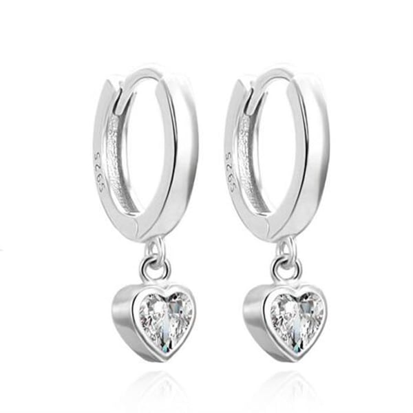 Örhängen - AGATO - AGUC3490 - Sterlingsilver 925 - Hjärtpedantiv - Kubisk zirkon