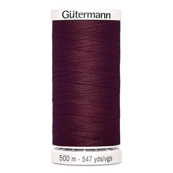 Fil av 100 % polyester 5 spolar om 500 m 701920 - Att 369 - mulberry