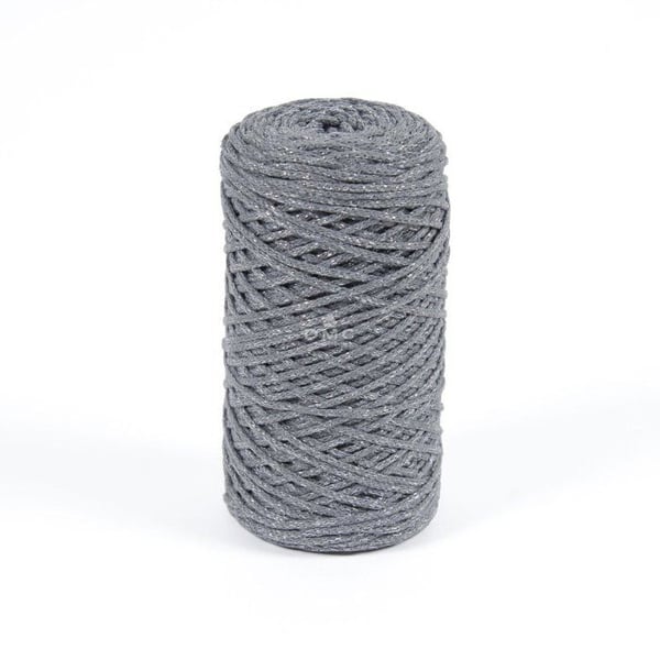 Återvunnen bomullstråd - DMC - Eco Vita Metallic 4 mm Col.12 - Nystan 250 g 200 m - 80% återvunna material - Grå