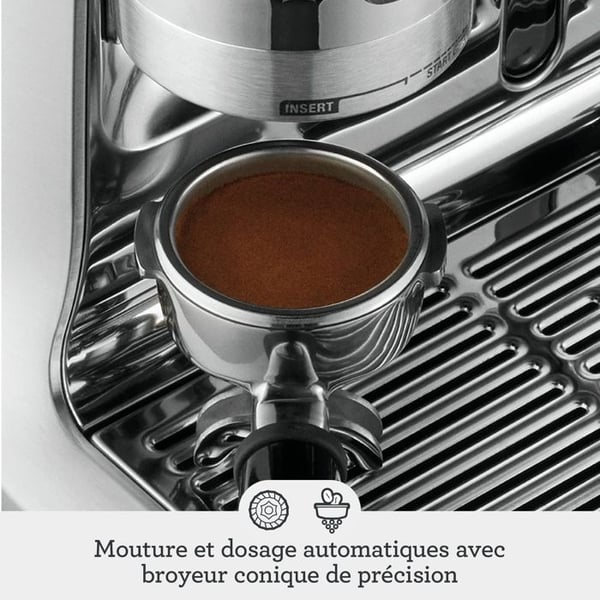Sage - The Barista Pro, Kaffemaskine med kaffebønner og manuel mælkeskummer, Sort Trøffel