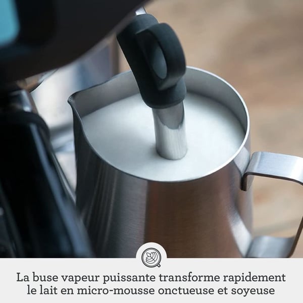 Sage - The Barista Pro, Kaffemaskine med kaffebønner og manuel mælkeskummer, Sort Trøffel