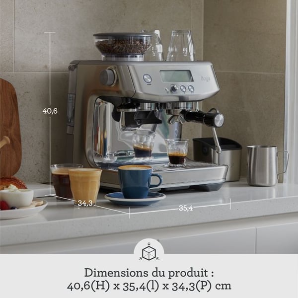 Sage - The Barista Pro, Kaffemaskine med kaffebønner og manuel mælkeskummer, Sort Trøffel