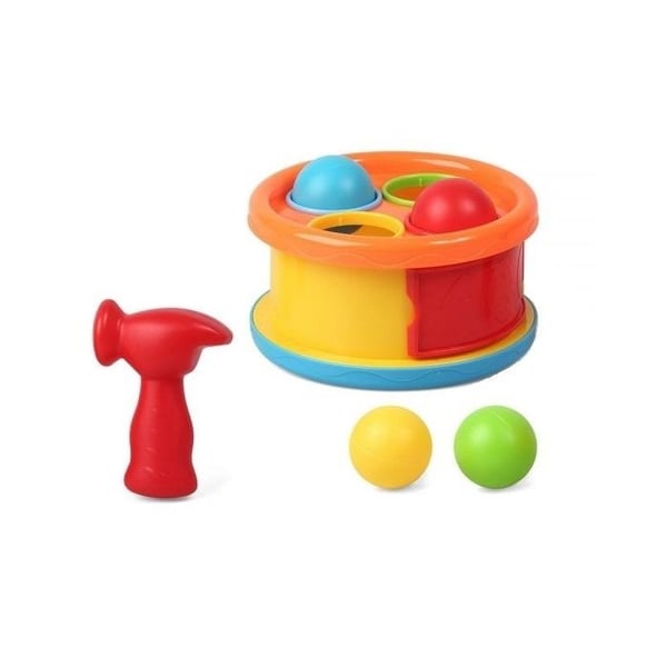 Trumma med bollar och hammar montessori spel