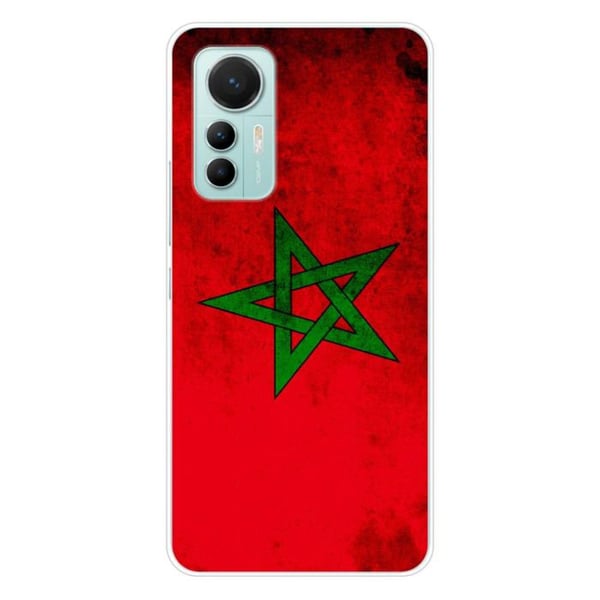 Tryckt silikonfodral som är kompatibelt med Xiaomi Mi 12 Lite Marockos flagga