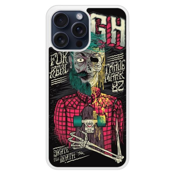 Skyddande silikonfodral med förstärkt design, kompatibelt med Apple iPhone 15 Pro Max Skull Urgh