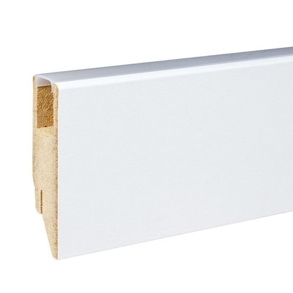 PROVISTON plint ljus fyrkantig 19 x 70mm melamin vit plint MDF clips