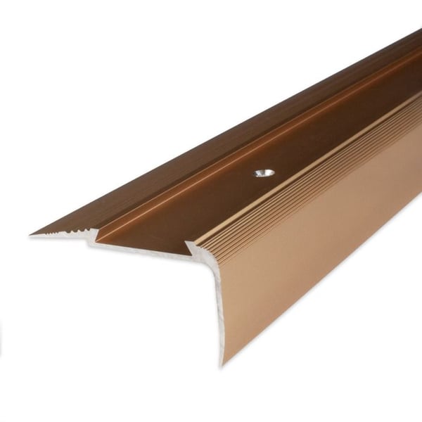 PROVISTON Trappsteg 27 x 58 x 2500 mm Trappstegsprofil Kombinationhörn Aluminium anodiserad ljus brons Perc...