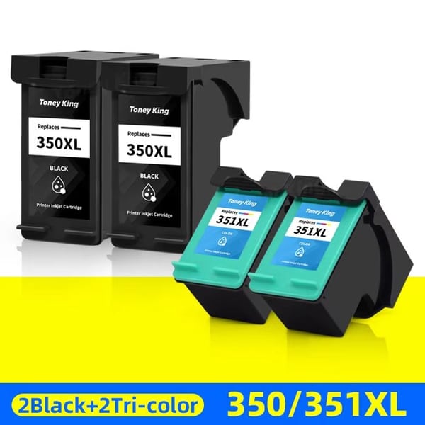 4 st 350XL 351XL Remanufacturerade bläckpatroner för HP Patron 350 351 XL DeskJet D4260 D4360 D4280 2 Svart och 1 Färg