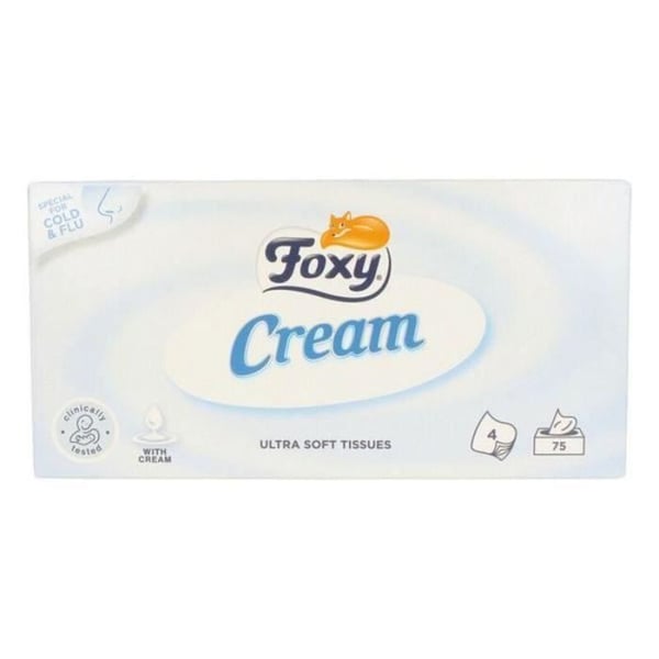 Pappersnäsdukar - Cream Foxy - 75 enheter - Känslig hud - Intimhygien