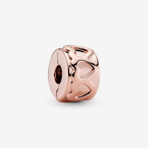 Smycke - Pandora - Clip Bande de Coeurs - Silver 925 - Roséguldpläterad - Unisex