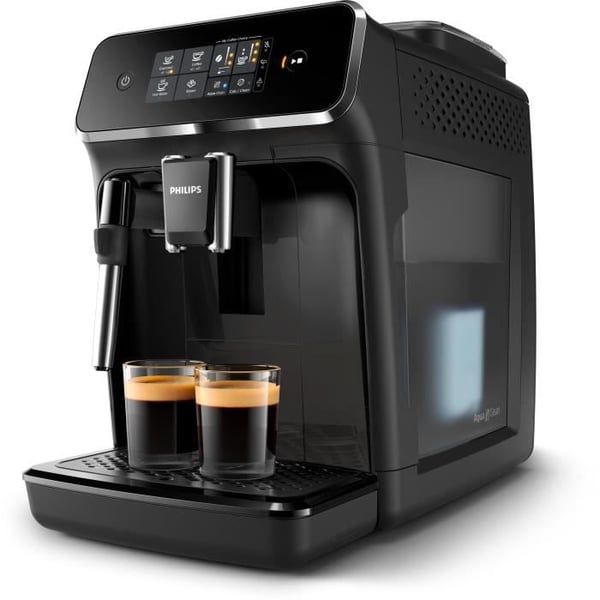 Espresso kaffemaskin med kvarn - PHILIPS - EP2225/10 - Serie 2200 - mjölkskummare - 2 kaffe - keramikkvarn - glänsande svart