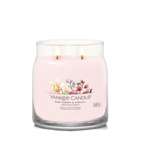 Bougie signatur kirsebær, rose og vanilje mellem størrelse - Yankee Candle