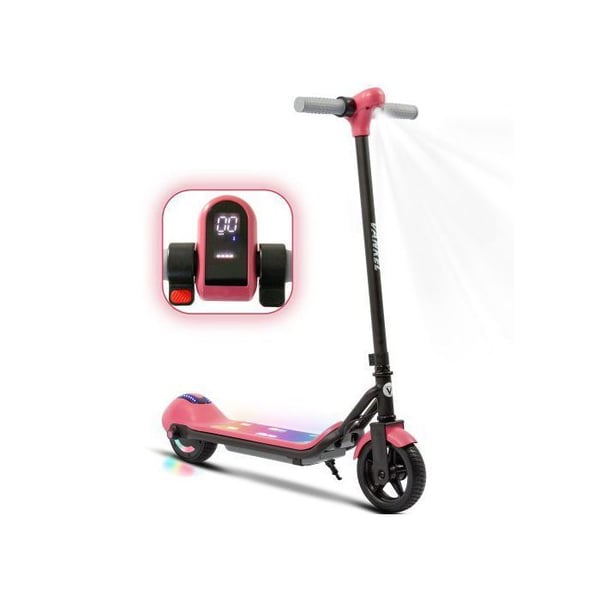 El-scooter til børn - Leawin - Rækkevidde 5 - 8 KM - Max 14KM/H - Bluetooth - Elektronisk bremsesystem - lyserød