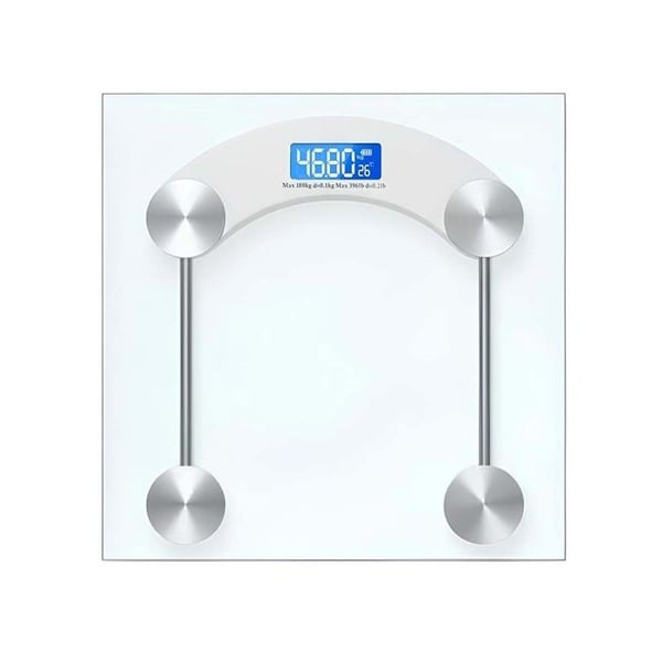 Elektronisk våg - AVIZAR - 30x30 cm - Kapacitet 5-180 kg - LCD-skärm - Temperatur