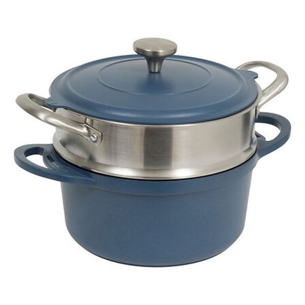 Kokgryta med korg och redskap 24 cm aluminium 4.5 liter Blå
