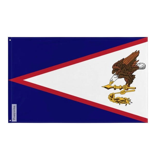 Amerikanska Samoa flagga – 192 x 288 cm – Hållbar polyester – 2 metallöglor – Inomhus / Utomhus – Pixelforma