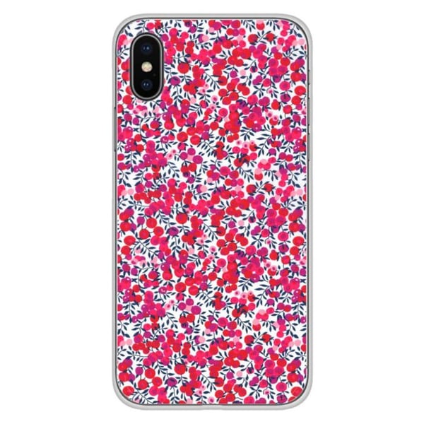 1001Coques - Silikonfodral kompatibelt med Apple iPhone XS Max - Liberty Wiltshire röd mönster - Originaldesign tryckt i Frankrike