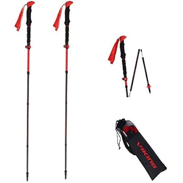 Vandringsstavar - VIKING - Viking Spider FS Carbon - Kolfiber - Fällbara teleskopiska - Höjdjusterbara 30-130 cm