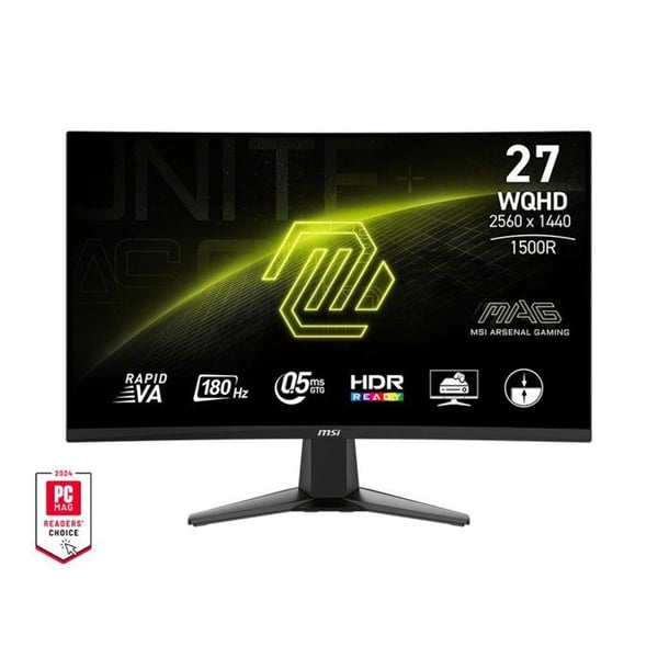 Curvad Speldator Skärm - MSI - 27'' - WQHD - 180Hz - Snabb VA - 0,5ms - MAG 27CQ6F