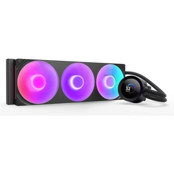 Vattenkylning - NZXT - RL-KR360-B2 - Kraken Plus 360 RGB - Anpassningsbar kvadratisk skärm 1.54" och RGB-fläktar - Svart