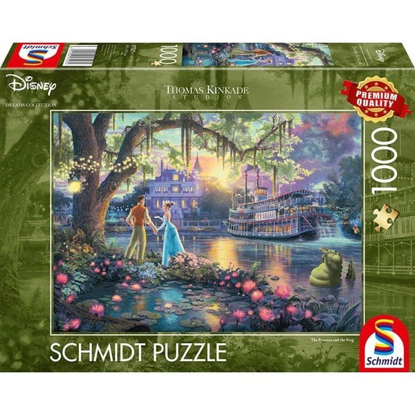 Pussel - SCHMIDT SPIELE - DISNEY, Prinsessan och grodan - 1000 bitar - Från 12 år