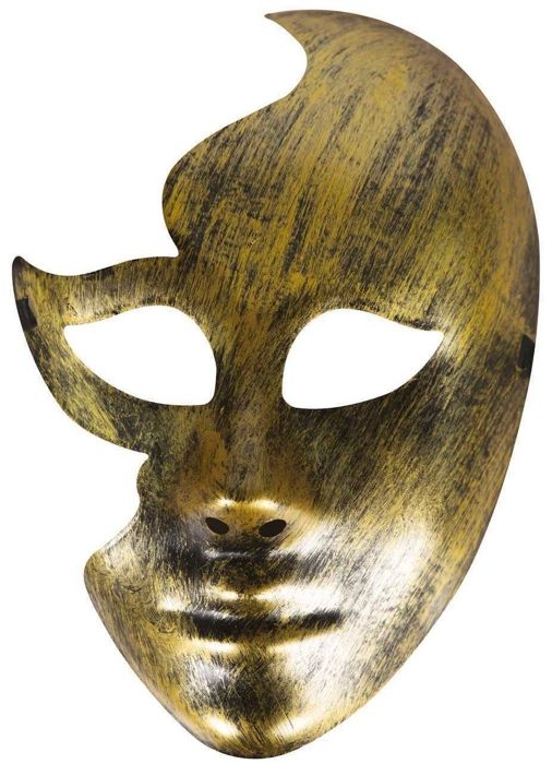 Ansiktsmask - LITEN CLOWN - re23382 - Guld - Metallisk effekt - En storlek vuxen