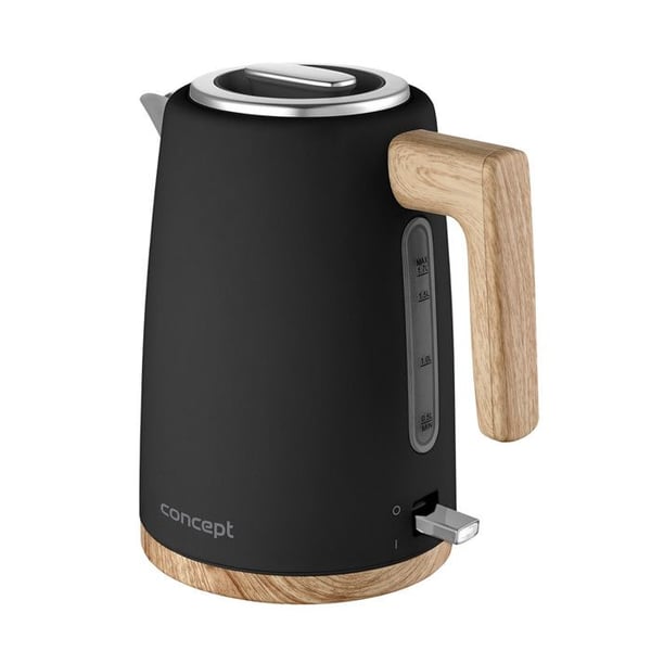 Elkettle - KONCEPT - ELWOOD - Rostfritt stål - 1,7L - 2200W - Matt svart