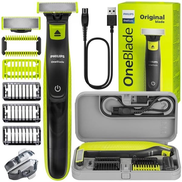 Elektrisk rakapparat - Philips - OneBlade QP2824 10 - Ansikte och kropp - Med hård resväska