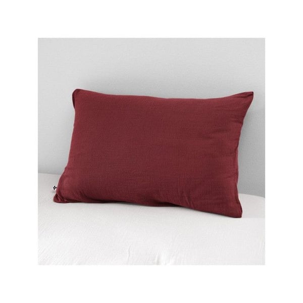 Taie d'oreiller "Gaïa" 60 x 60 cm & 50 x 70 cm "Gaze de Coton" - Gaïa Lie de Vin - 50 x 70 cm