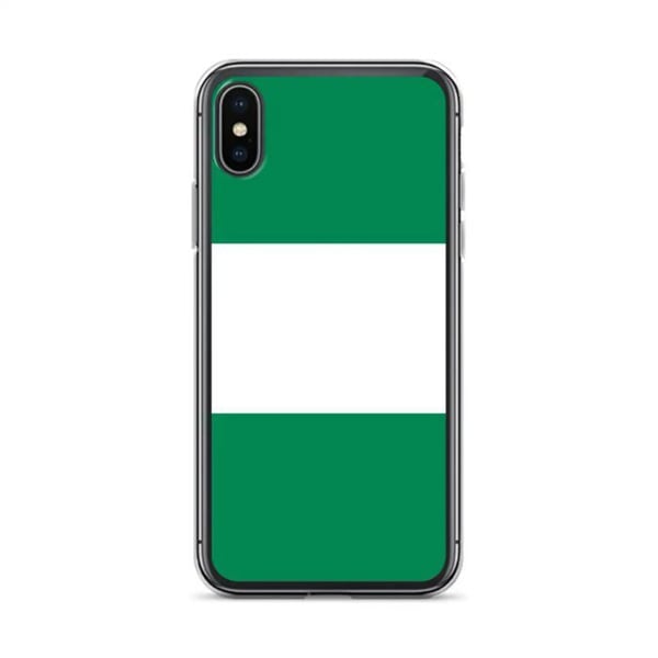 Telefonskydd – Nigerias flagga – Kompatibel med iPhone XS Max – Mjuk skal – Slitstark och stötresistent - Silikon - Pixelforma
