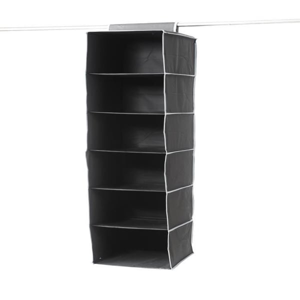 Smidig hylla för tröjor 6 nivåer URBAN i svart peva 30x30x128 cm