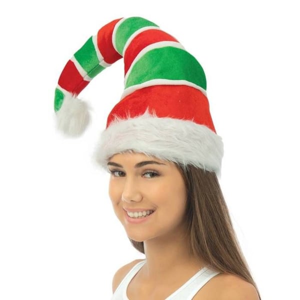 Randig tomteluva - PTIT CLOWN - 24150 - Utklädningsaccessoar - Röd, Grön - Vuxen